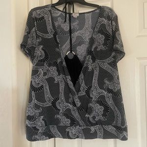 Rare unique sewn in halter top blouse 14/16